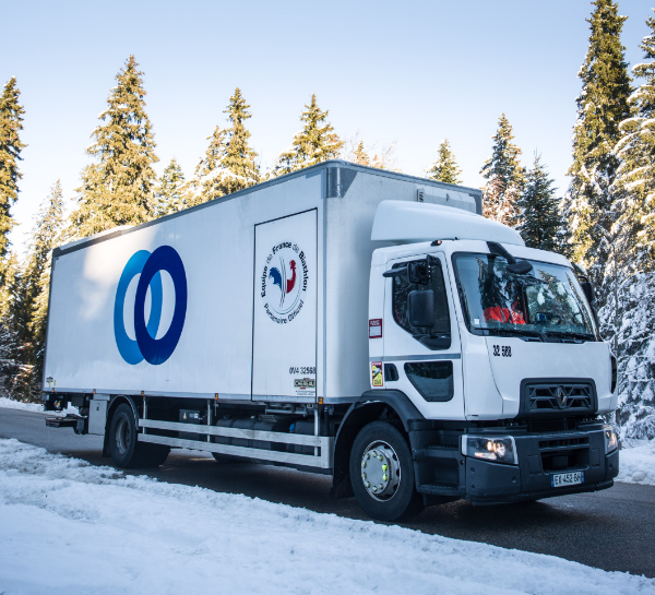 Camion STEF dans la neige