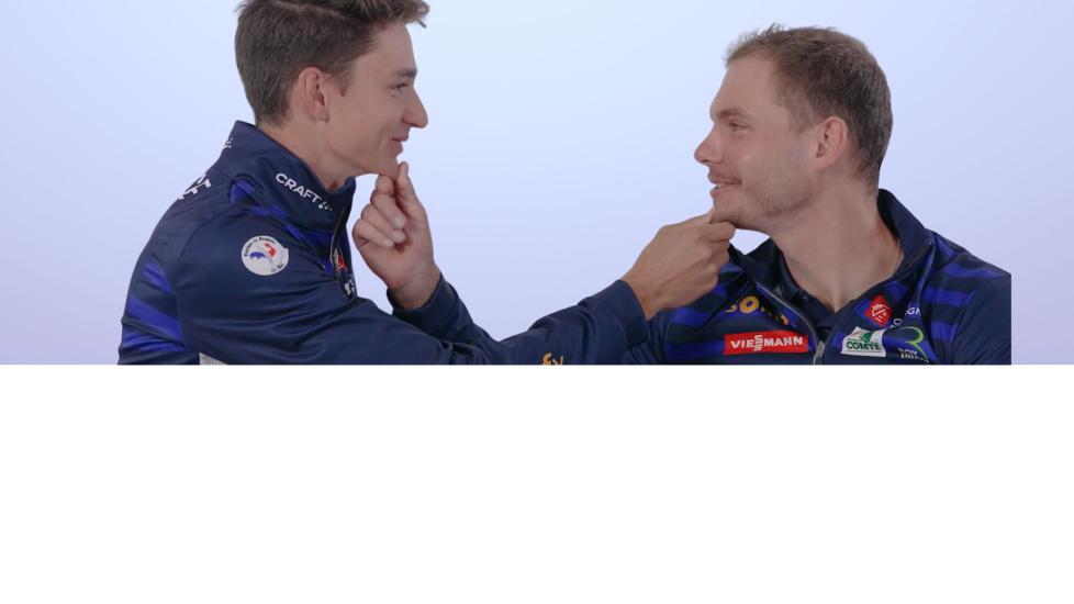 Eric Perrot et Emilien Jacquelin en train de rire